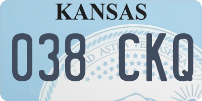 KS license plate 038CKQ