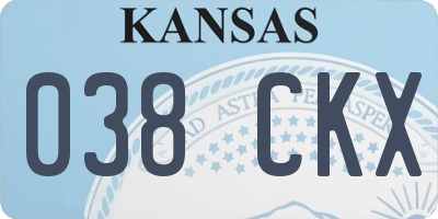 KS license plate 038CKX