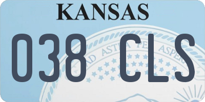 KS license plate 038CLS