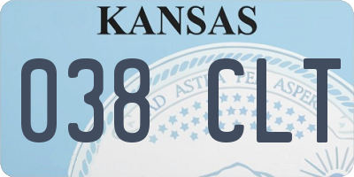 KS license plate 038CLT