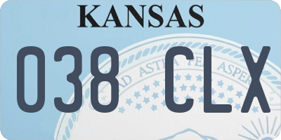 KS license plate 038CLX