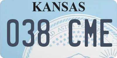 KS license plate 038CME