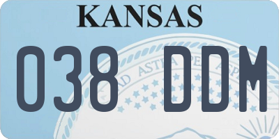 KS license plate 038DDM