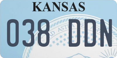 KS license plate 038DDN