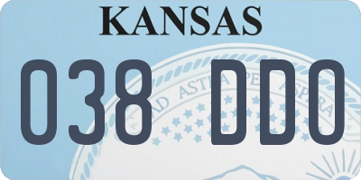 KS license plate 038DDO