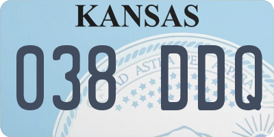 KS license plate 038DDQ