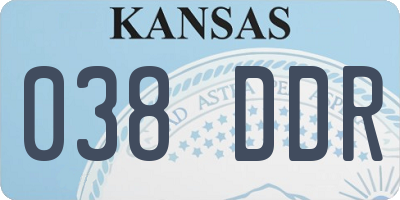 KS license plate 038DDR