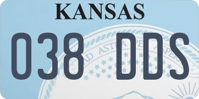 KS license plate 038DDS