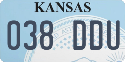 KS license plate 038DDU