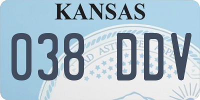 KS license plate 038DDV