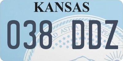 KS license plate 038DDZ