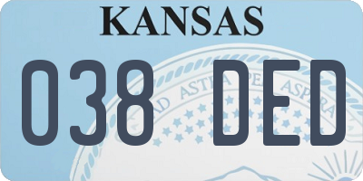 KS license plate 038DED
