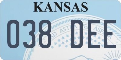 KS license plate 038DEE