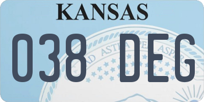KS license plate 038DEG