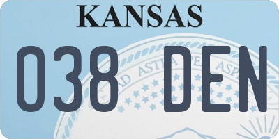 KS license plate 038DEN
