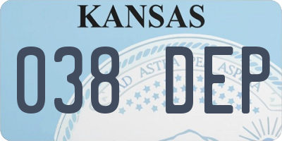 KS license plate 038DEP