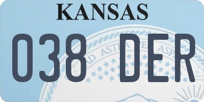 KS license plate 038DER