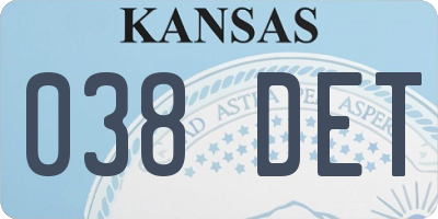 KS license plate 038DET