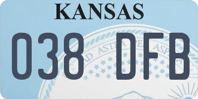 KS license plate 038DFB