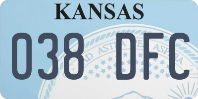 KS license plate 038DFC