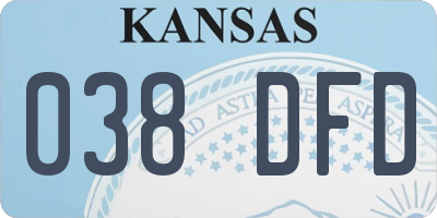KS license plate 038DFD