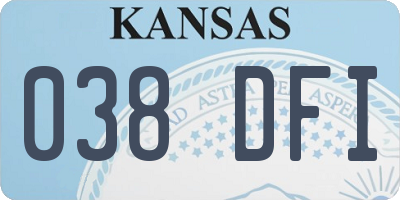 KS license plate 038DFI