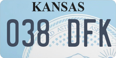 KS license plate 038DFK