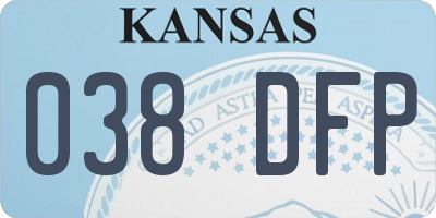 KS license plate 038DFP