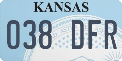KS license plate 038DFR