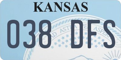 KS license plate 038DFS