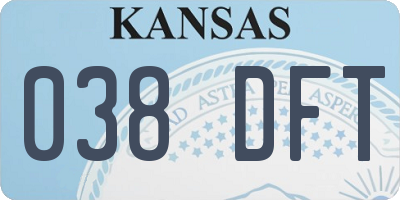KS license plate 038DFT