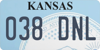 KS license plate 038DNL
