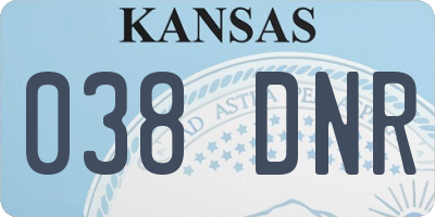 KS license plate 038DNR
