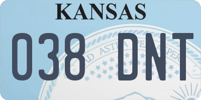 KS license plate 038DNT
