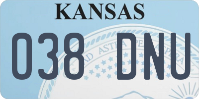 KS license plate 038DNU