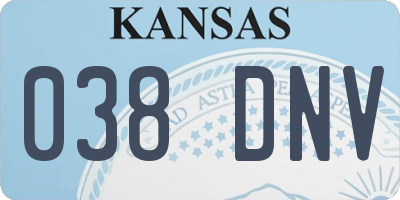KS license plate 038DNV