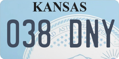 KS license plate 038DNY