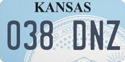 KS license plate 038DNZ