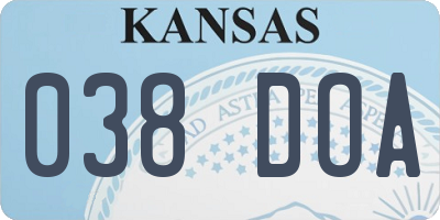 KS license plate 038DOA