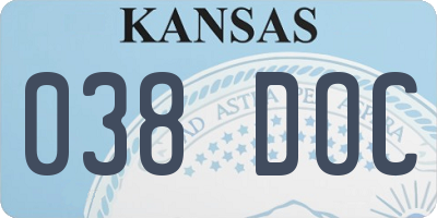 KS license plate 038DOC