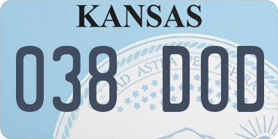 KS license plate 038DOD