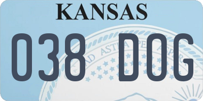 KS license plate 038DOG