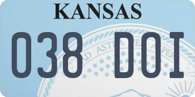 KS license plate 038DOI