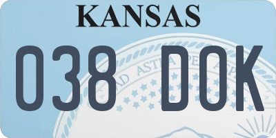 KS license plate 038DOK