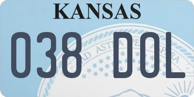 KS license plate 038DOL