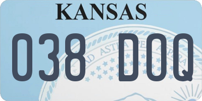 KS license plate 038DOQ