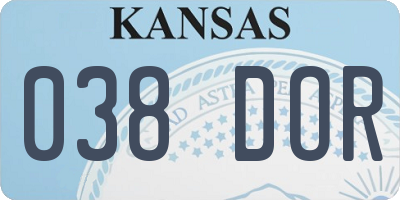 KS license plate 038DOR