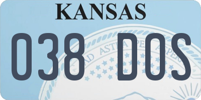 KS license plate 038DOS
