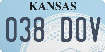 KS license plate 038DOV