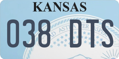 KS license plate 038DTS